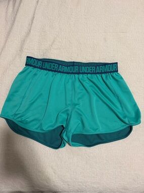 Reversible Under Armour Teal and Dark Teal Mesh Running Shorts
